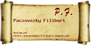 Paczovszky Filibert névjegykártya